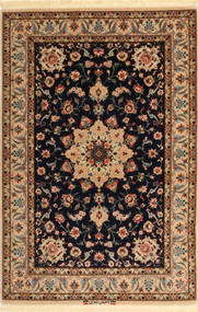 Isfahan 실크 워프 러그 100X150 정품
 오리엔탈 수제 다크 레드/라이트 브라운/브라운 (울/실크, 페르시아/이란)