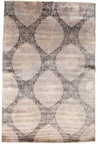 Damask Tapete 197X299 Moderno Feito A Mão Cinzento Claro/Branco/Creme ( Índia)