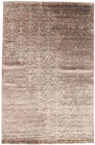Damask Tapete 198X306 Moderno Feito A Mão Cinzento Claro/Castanho ( Índia)
