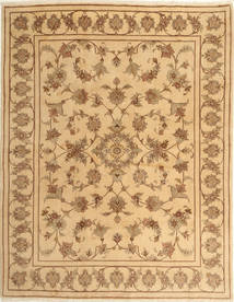 Yazd Tappeto 193X245 Orientale Fatto A Mano Marrone Chiaro/Beige Scuro (Lana, Persia/Iran)