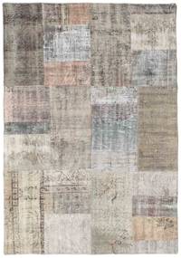 Patchwork Tapete 140X203 Moderno Feito A Mão Cinzento Claro (Lã, Turquia)