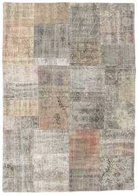 Patchwork Teppe 142X202 Ekte Moderne Håndknyttet Lysbrun/Lys Grå (Ull, Tyrkia)