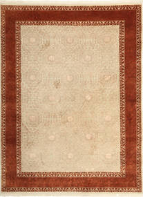 Tabriz Royal Magic Tapijt 174X233 Echt Oosters Handgeknoopt Donkerbeige/Roestkleur ( India)