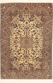 Isfahan Sherkat Farsh Matto 110X163 Itämainen Käsinsolmittu Vaaleanruskea/Ruskea (Villa/Silkki, Persia/Iran)
