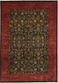 Tabriz Royal Magic Matto 202X292 Itämainen Käsinsolmittu Tummanruskea/Tummanpunainen ( Intia)