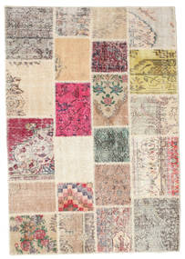 Patchwork Alfombra 138X202 Moderna Hecha A Mano Gris Claro/Beige (Lana, Turquía)