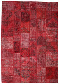 Patchwork Alfombra 244X355 Moderna Hecha A Mano Rojo Oscuro/Roja (Lana, Turquía)