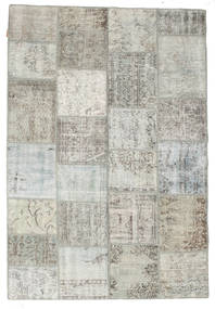 Patchwork Tapis 158X232 Moderne Fait Main Gris Clair/Blanc/Crème (Laine, Turquie)