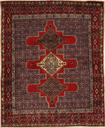 Senneh 러그 122X150 정품
 오리엔탈 수제 다크 레드/다크 브라운 (울, 페르시아/이란)