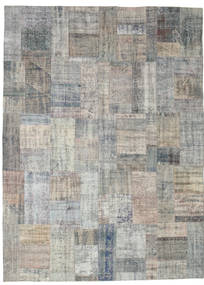 Patchwork 러그 257X351 정품
 모던 수제 라이트 그레이/다크 그레이 대형 (울, 터키)