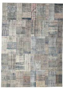 Patchwork 러그 256X351 정품
 모던 수제 라이트 그레이/다크 그레이 대형 (울, 터키)