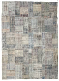 Patchwork Tapete 256X350 Moderno Feito A Mão Cinzento Claro/Cinza Escuro Grande (Lã, Turquia)