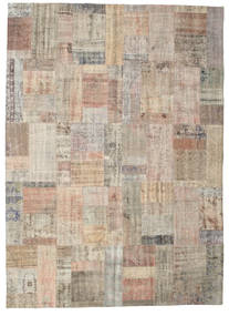 Patchwork Alfombra 252X350 Moderna Hecha A Mano Marrón Claro/Gris Claro Grande (Lana, Turquía)