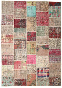 Patchwork Matta 250X355 Äkta Modern Handknuten Ljusbrun Stor (Ull, Turkiet)