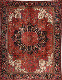 Heriz Tapete 295X380 Oriental Feito A Mão Vermelho Escuro/Preto Grande (Lã, Pérsia/Irão)