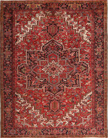 Heriz Tapete 293X380 Oriental Feito A Mão Vermelho Escuro/Castanho Grande (Lã, Pérsia/Irão)