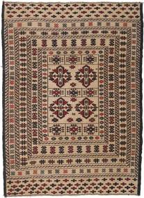 Kilim Golbarjasta Dywan 134X185 Orientalny Tkany Ręcznie Ciemnobrązowy/Brązowy (Wełna, Afganistan)