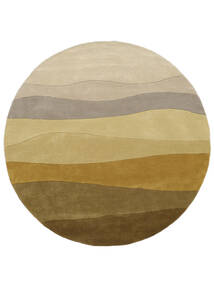 Feeling Handtufted - Ruskea Matto Ø 200 Moderni Pyöreä Vaaleanruskea/Ruskea/Keltainen (Villa, Intia)