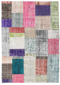 Patchwork Koberec 141X201 Moderní Ručně Tkaný Světle Šedá/Bílý/Krém (Vlna, Turecko)