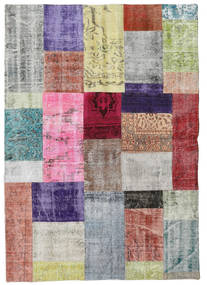 Patchwork Alfombra 141X200 Moderna Hecha A Mano Verde Claro/Marrón (Lana, Turquía)