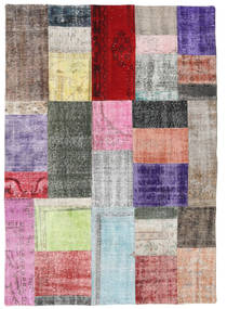 Patchwork Tapete 142X200 Moderno Feito A Mão Cinzento Claro/Cinza Escuro (Lã, Turquia)