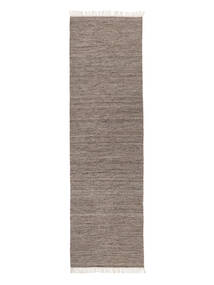 Melange - Brun Teppe 80X300 Ekte Moderne Håndvevd Teppeløpere Lys Grå/Mørk Grå (Ull, India)
