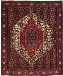 Senneh 러그 125X148 정품
 오리엔탈 수제 다크 레드/다크 브라운 (울, 페르시아/이란)