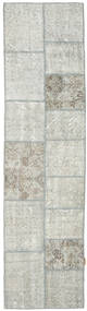 Patchwork Matto 77X298 Moderni Käsinsolmittu Käytävämatto Vaaleanharmaa/Beige (Villa, Turkki)