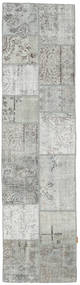 Patchwork Matto 79X300 Moderni Käsinsolmittu Käytävämatto Vaaleanharmaa (Villa, Turkki)