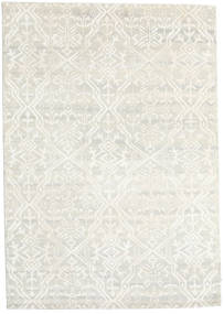 Himalaya Teppe 168X238 Ekte Moderne Håndknyttet Mørk Beige/Beige (Ull/Bambus Silke, India)