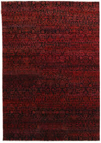 Sari Pure Silk Rug 173X248 Authentic
 Modern Handknotted Dark Red/Dark Brown (Silk, India)