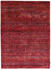 Sari 순수 실크 러그 178X242 정품
 모던 수제 다크 레드/크림슨 레드 (실크, 인도)