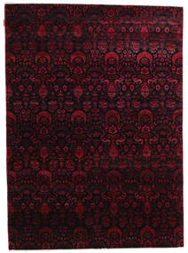 Sari Pure Silk Rug 177X243 Authentic
 Modern Handknotted Dark Red (Silk, India)