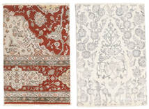 Himalaya Bambu Seda Tapete 60X90 Moderno Feito A Mão Castanho Claro/Branco/Creme/Cinzento Claro ( Índia)