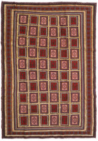 Kilim Golbarjasta Tapis 197X270 D'orient Tissé À La Main Rouge Foncé/Marron Clair (Laine, Afghanistan)