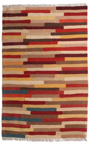 Kelim Teppe 79X119 Ekte Orientalsk Håndvevd Mørk Rød/Mørk Brun (Ull, Persia/Iran)