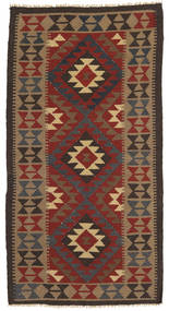 Kilim Maimane Tapete 100X194 Oriental Tecidos À Mão Vermelho Escuro/Cinza Escuro/Castanho Claro (Lã, Afeganistão)