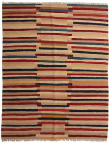 Kilim Tapete 145X191 Oriental Tecidos À Mão Castanho Claro/Vermelho Escuro (Lã, Pérsia/Irão)