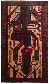 Baluch 러그 111X200 정품
 오리엔탈 수제 다크 브라운/다크 레드 (울, 아프가니스탄)