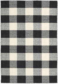 Check Kilim - Musta/Valkoinen Matto 120X180 Moderni Käsinkudottu Tummanharmaa/Beige (Villa, Intia)