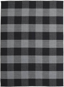 Check Kilim Sag 240X340 Autentični
 Moderni Ručno Tkani Tamnosiva/Crna (Vuna, Indija)