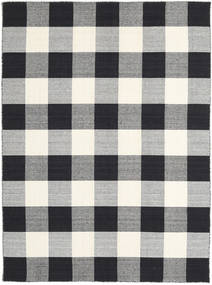 Check Kilim - Black/White Rug 210X290 Authentic
 Modern Handwoven Light Grey/Black/Beige (Wool, India)