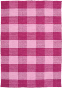 Check Kilim Rug 140X200 Authentic
 Modern Handwoven Pink/Light Pink (Wool, India)
