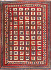 Kilim Golbarjasta Tapete 199X280 Oriental Tecidos À Mão Vermelho Escuro/Castanho Alaranjado (Lã, Afeganistão)