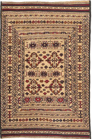 Kilim Golbarjasta Dywan 125X195 Orientalny Tkany Ręcznie Ciemnoczerwony/Ciemnobrązowy (Wełna, Afganistan)