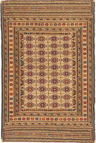 Kilim Golbarjasta Dywan 126X203 Orientalny Tkany Ręcznie Ciemnobrązowy/Ciemnobeżowy/Brązowy (Wełna, Afganistan)