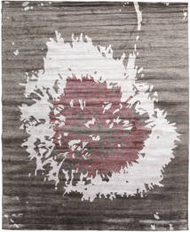 Nepal Original Matto 358X437 Moderni Käsinsolmittu Vaaleanharmaa/Tummanruskea Isot (Villa/Bambu Silkki, Nepal/Tiibet)