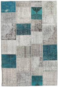 Patchwork Tapete 197X302 Moderno Feito A Mão Cinzento Claro (Lã, Turquia)
