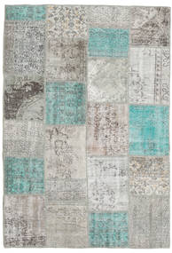 Patchwork Matto 160X231 Moderni Käsinsolmittu Vaaleanharmaa (Villa, Turkki)
