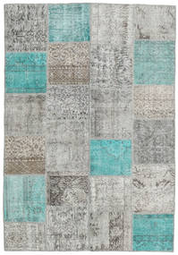 Patchwork Tapete 160X231 Moderno Feito A Mão Cinzento Claro (Lã, Turquia)